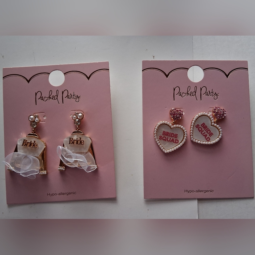 2 Pair Of Bride Earrings New